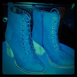 Denim blue suede Steve Madden boots